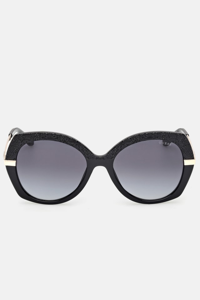 Geometric Transparent Plastic Sunglasses