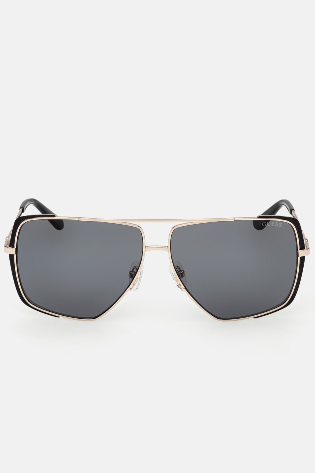 Grandes lunettes de soleil en m&eacute;tal navigateur