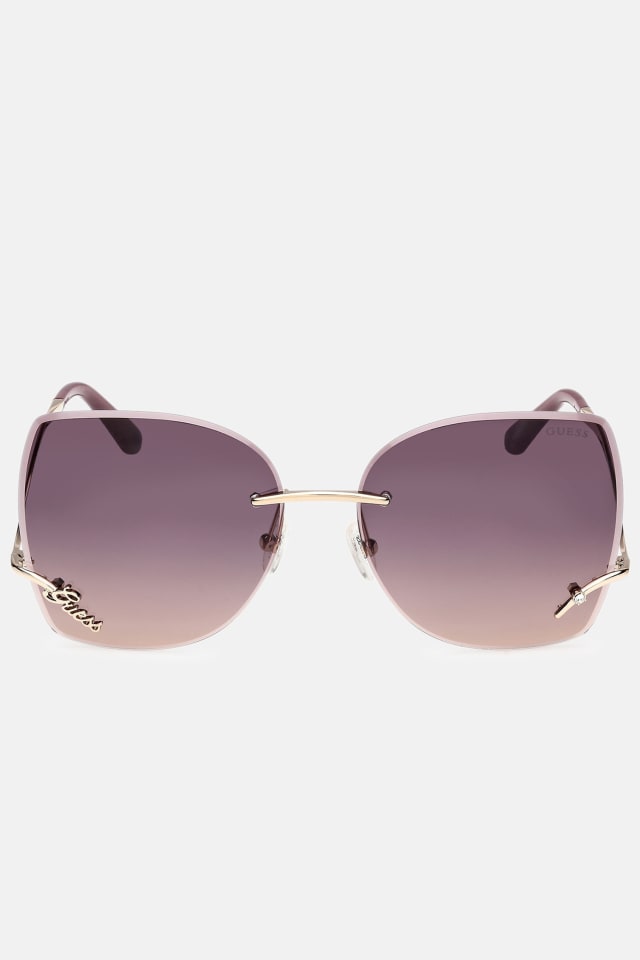 Lunettes de soleil carr&eacute;es sans monture Raelynn
