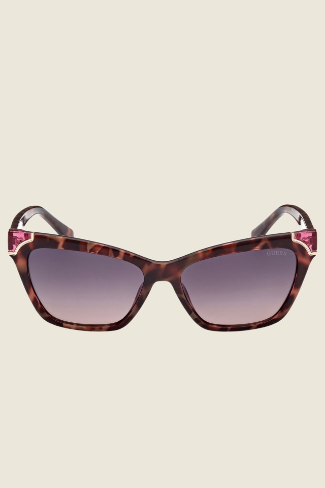 Tortoise Plastic Square Sunglasses