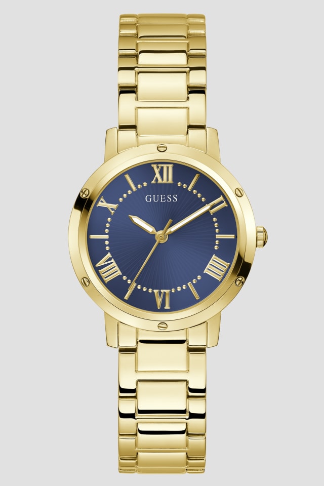 Montre analogique dor&eacute;e et marine