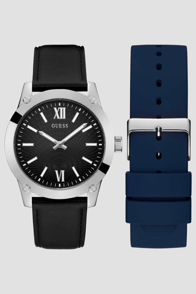 Crescent Silver-Tone Silicon Analog Watch