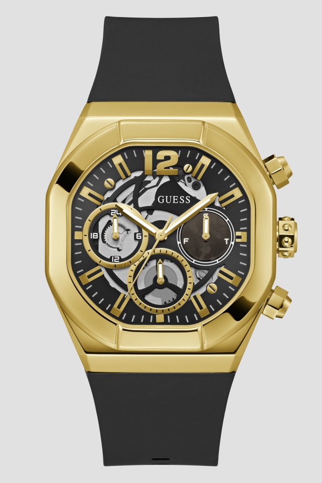 Gold-Tone and Black Multifunction Watch