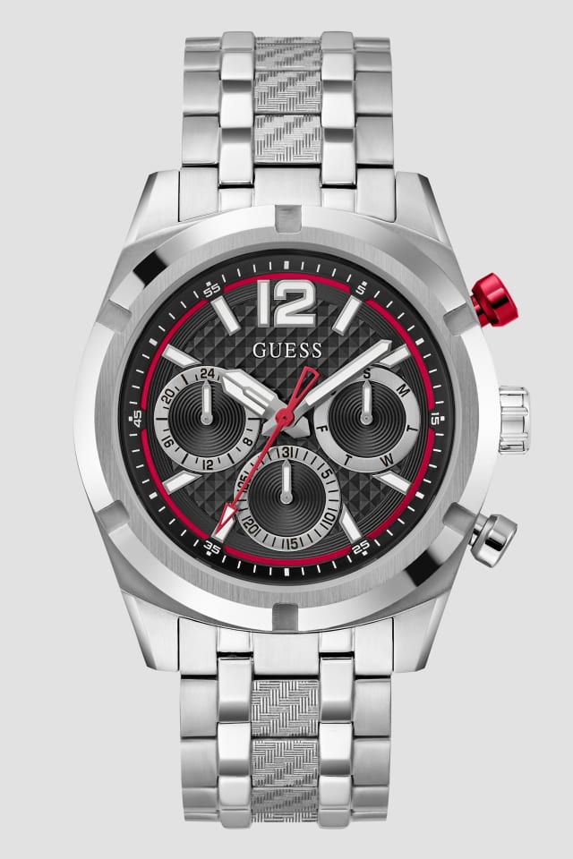Montre chronographe en ton argent