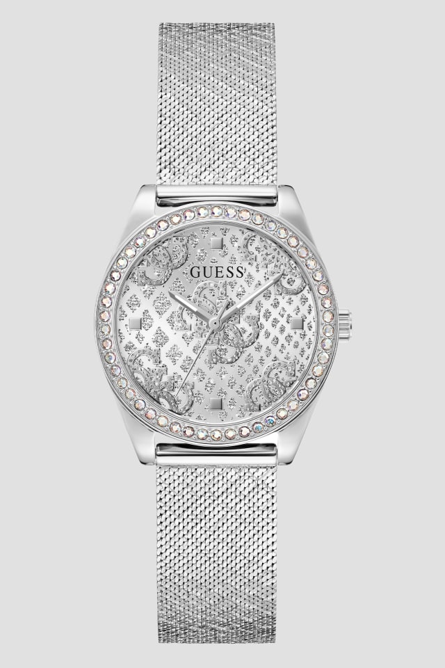 Silver-Tone Mesh Analog Watch