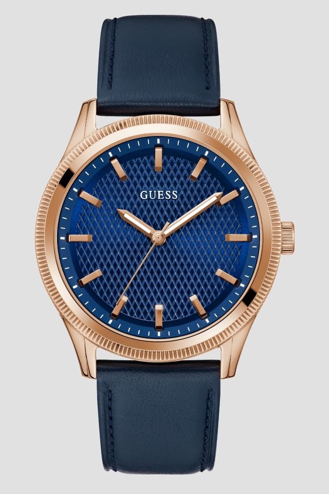 Two-Tone Leather Analog Watch