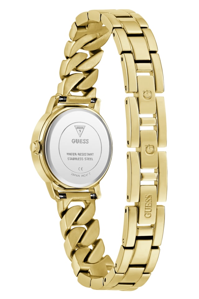 GUESS® Gold-Tone Mixed Chain Analog Watch Women