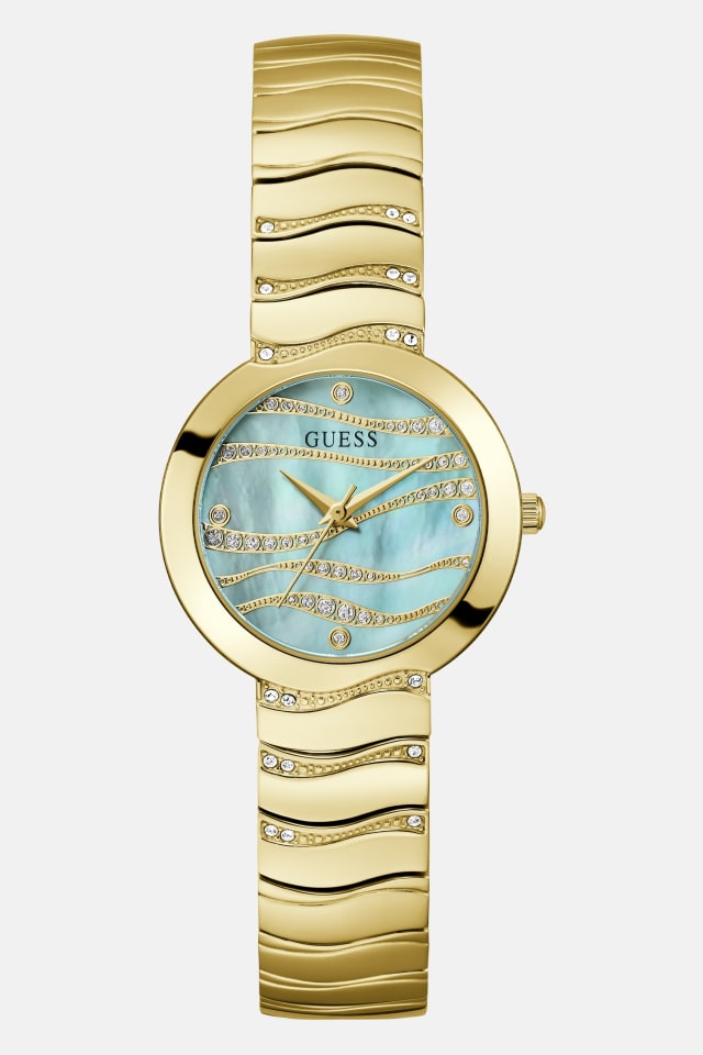 Montre analogique dor&eacute;e
