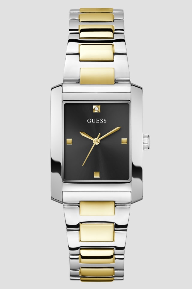 Multi-Tone and Black Square Analog Watch