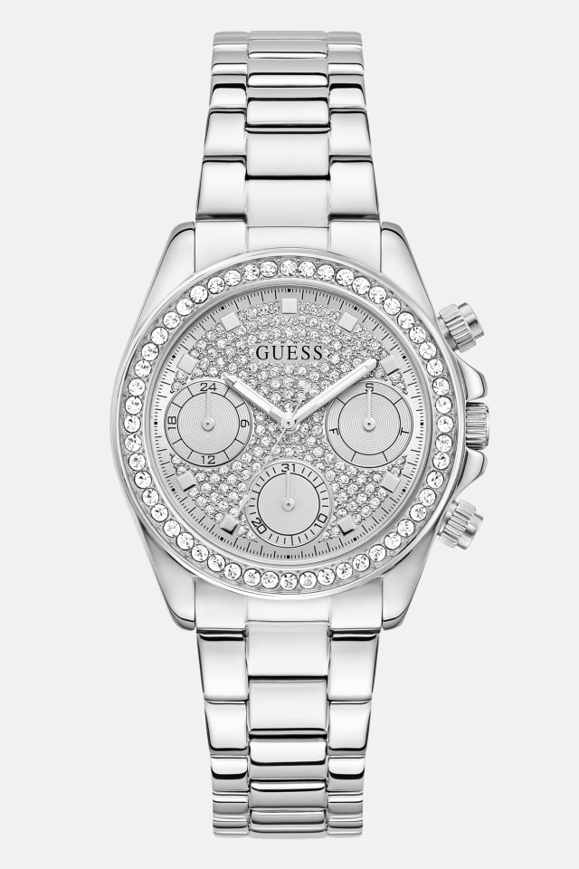 GUESS® Crystal Stainless Steel multi-function watch
