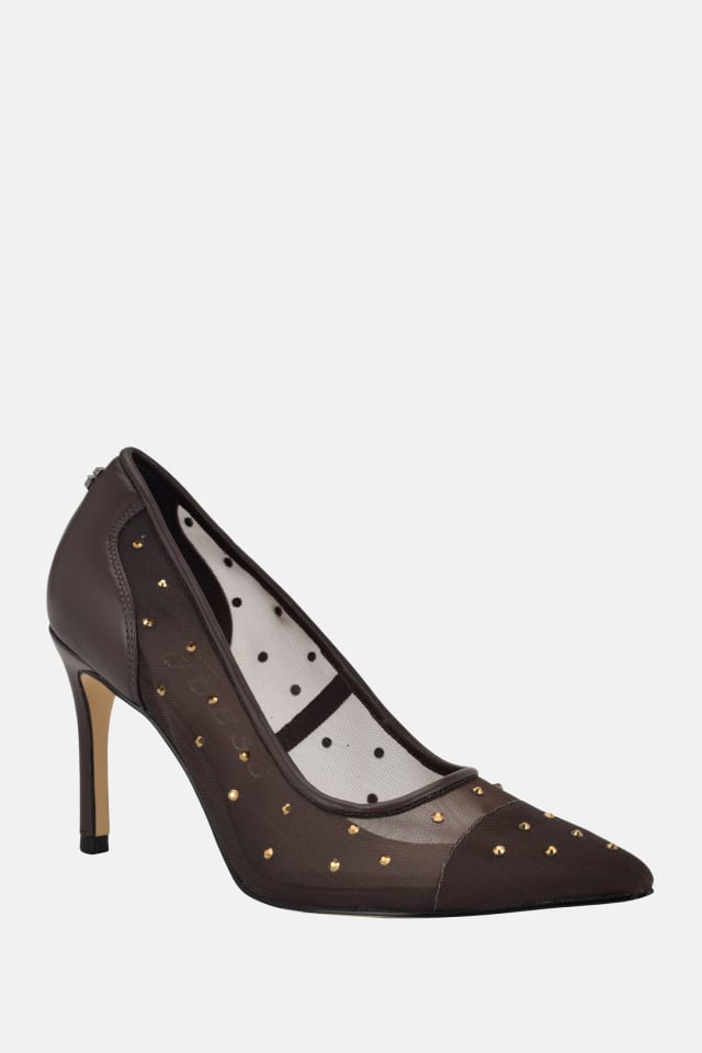 Rhinestone Mesh Pumps