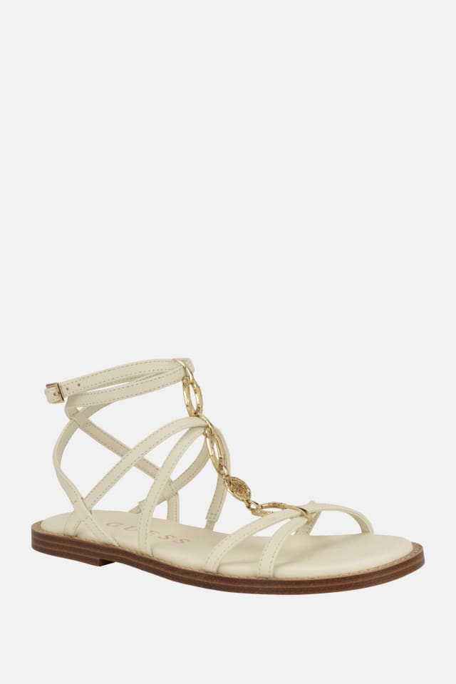 Grunge faux leather sandals