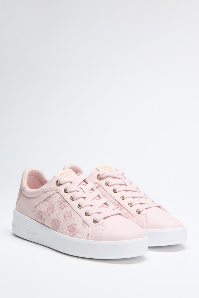 Ronii Debossed Peony Low-Top Sneakers