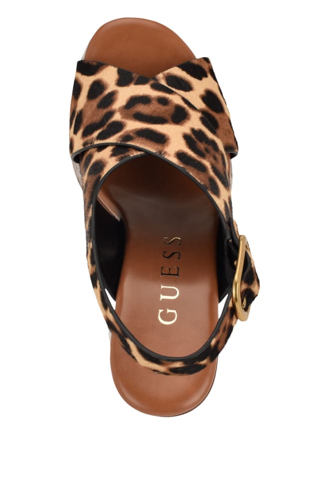 靴 guesssjp GUESS® Yarisel Animal Print Wedges Women