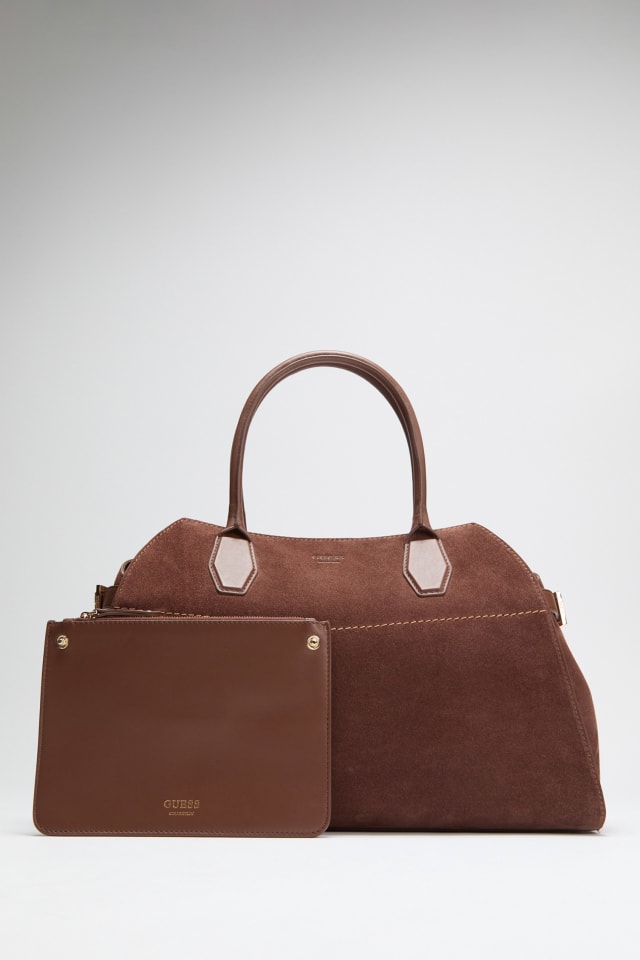 2796番 collection PRIVEE 本革高級バッグ ブラウン GUESS® Liza genuine leather handbag Women