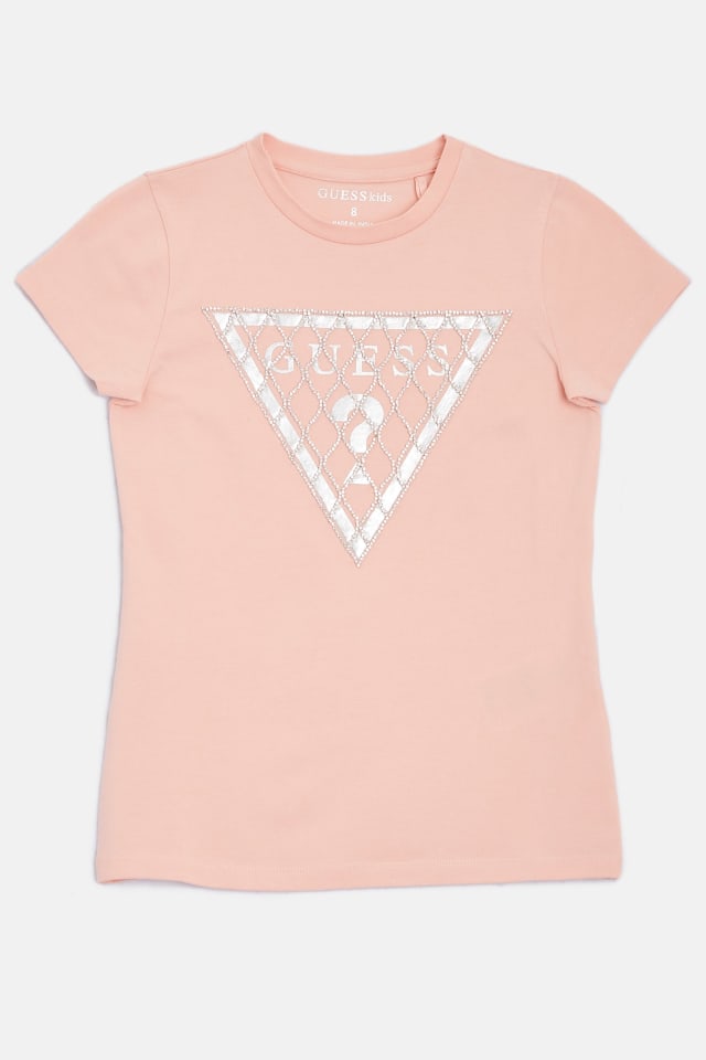 Rhinestone Chain Mesh Logo Tee (7-14)