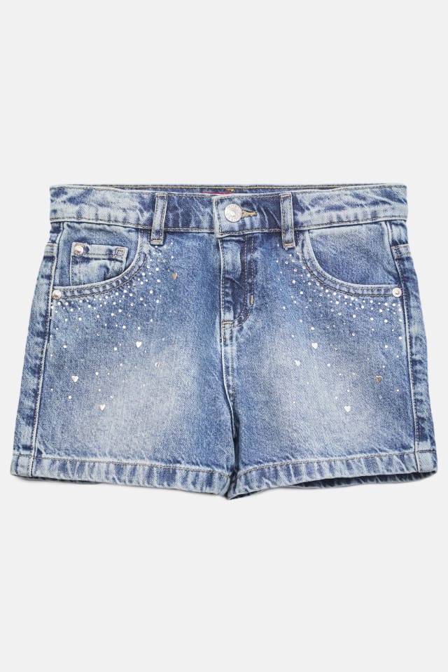 Short en denim avec strass (7-14)