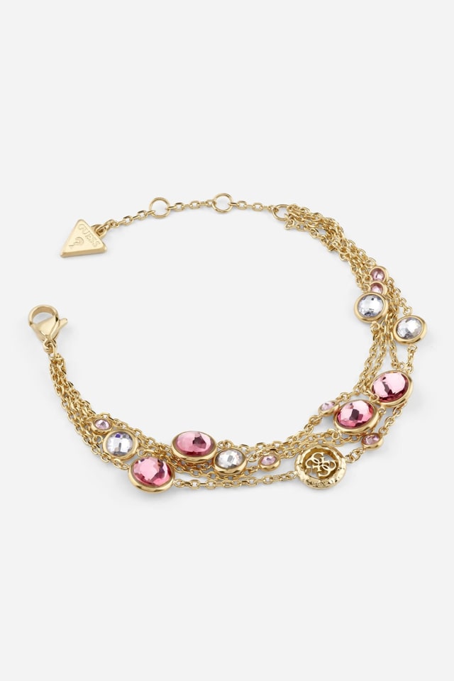 Gold-Tone and Colored Stone Layered Bracelet