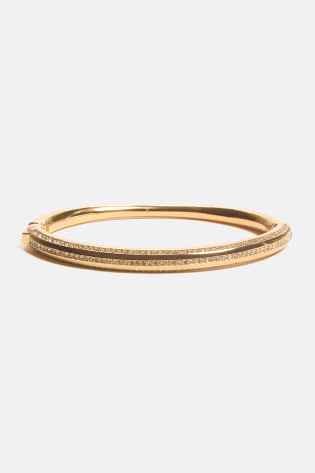 Bracelet rigide en pav&eacute; dor&eacute;