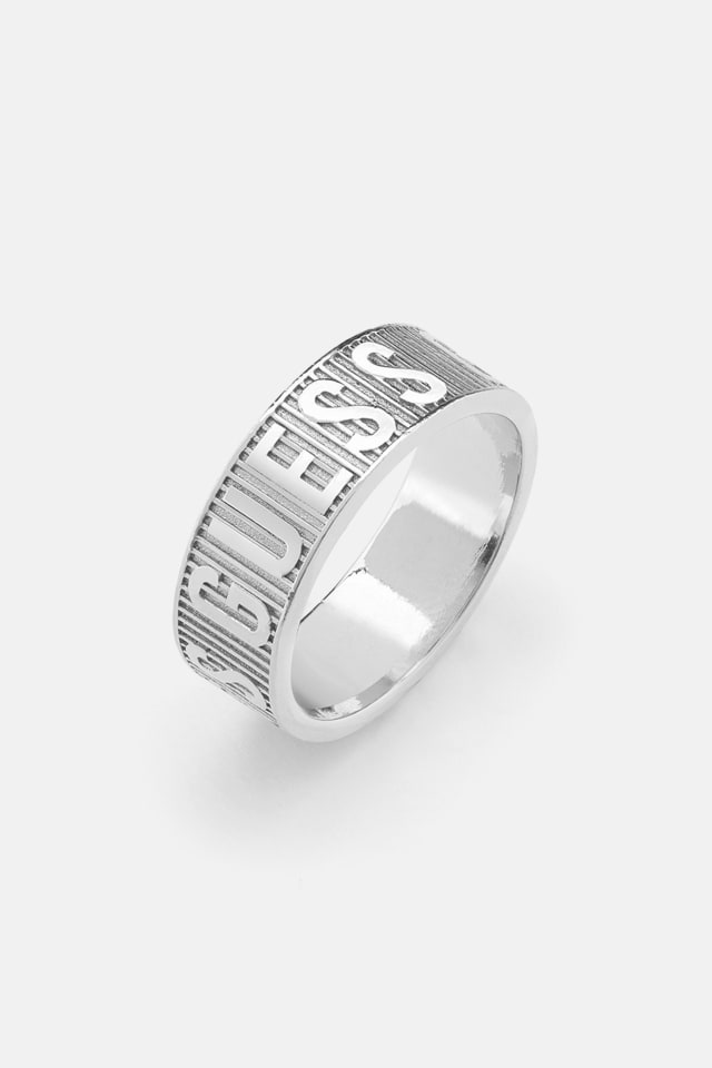Bague argent&eacute;e &agrave; logo