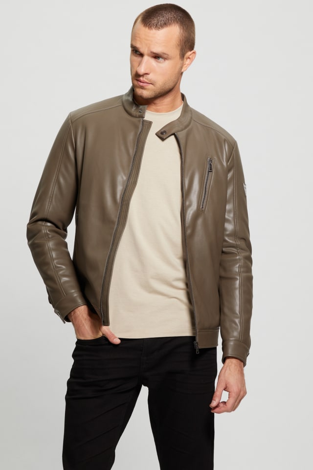 Faux-Leather Biker Jacket