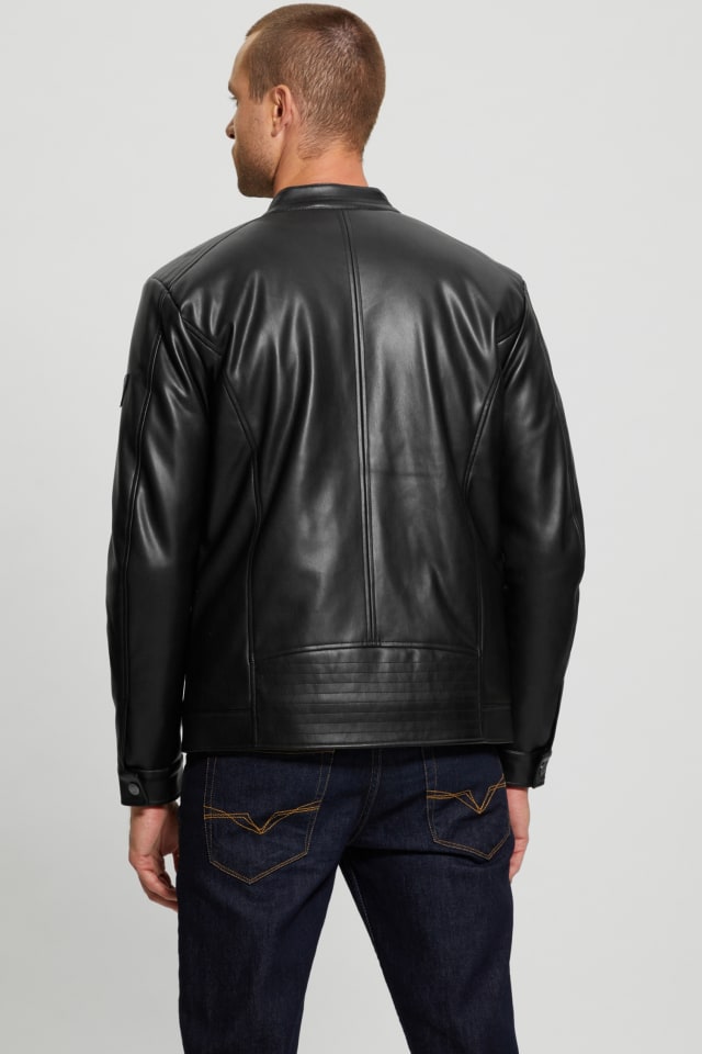 GUESS® Faux-Leather Biker Jacket Men
