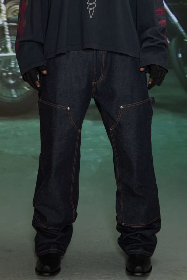 HARDSTONE Raw Denim Carpenter Jeans