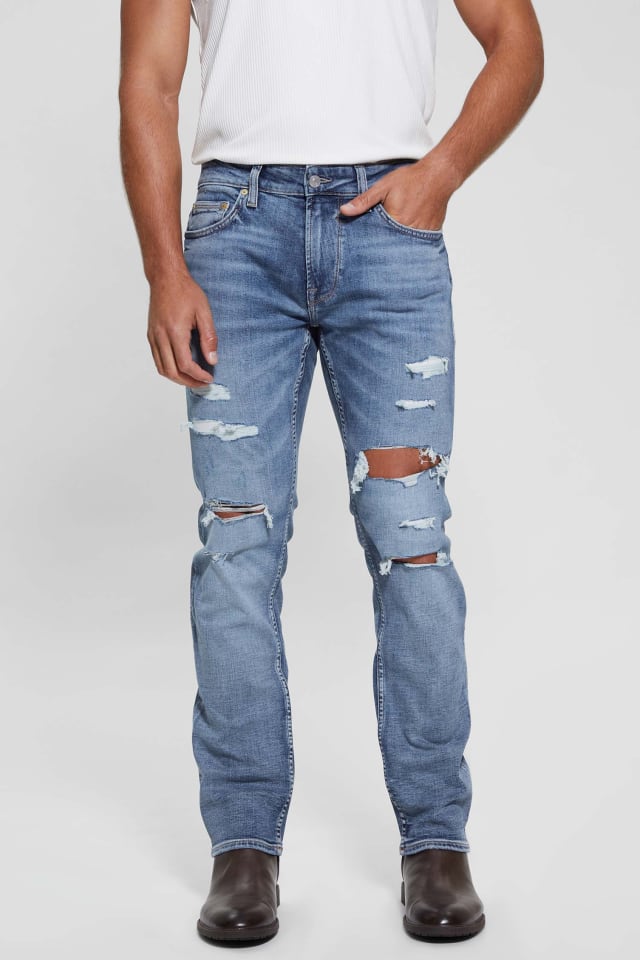 デニム　diesel guess ジースター　met マウジー　エゴイスト GUESS® Eco Mateo Destroyed Straight Jeans