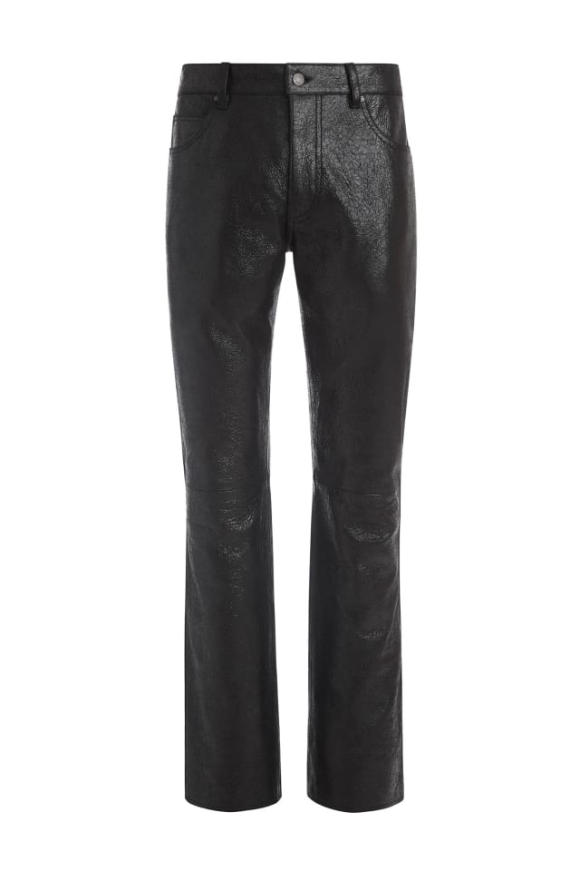 crackle leather pant