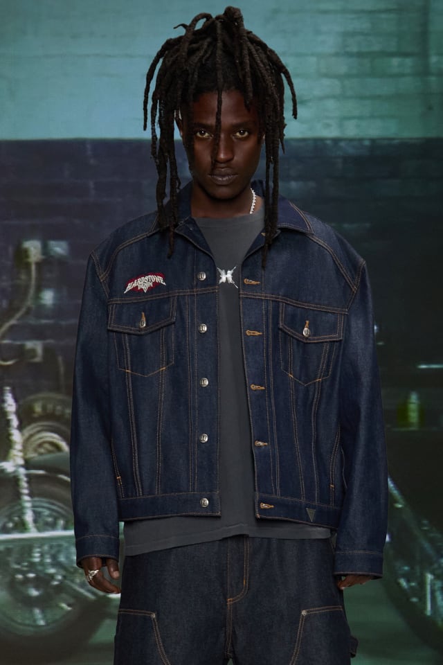 【インディゴブルー(F7WL)】GUESS デニムジャケット (M)Herringbone Zip Denim Jacket BILLY Jacket デニムジャケット | GUESS(ゲス) JAPAN 公式オンライン