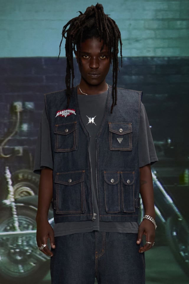 デニム　diesel guess ジースター　met マウジー　エゴイスト GUESS® HARDSTONE Raw Denim Vest