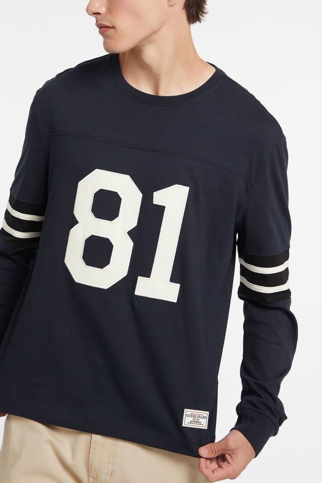 GUESS® Number 81 Striped Long-Sleeve Tee
