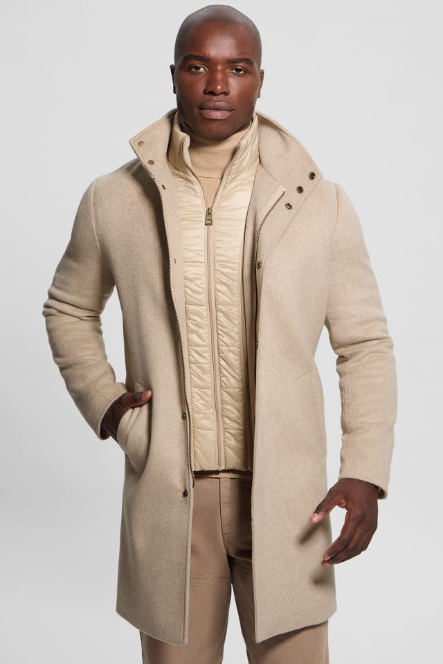 Manteau en laine m&eacute;lang&eacute;e &eacute;co Urbain