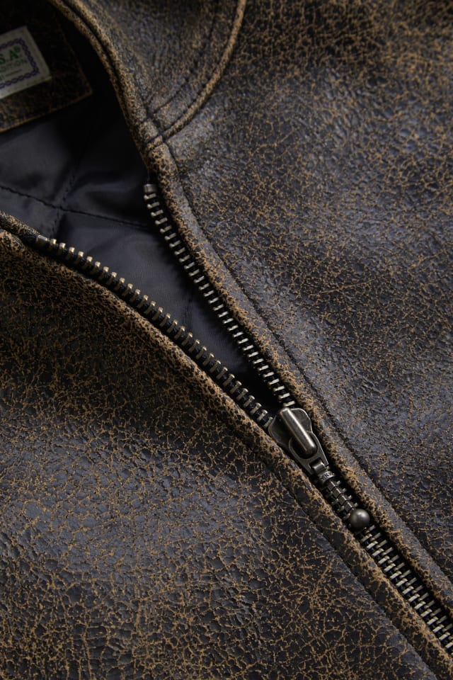 GUESS® crackle leather hoodie