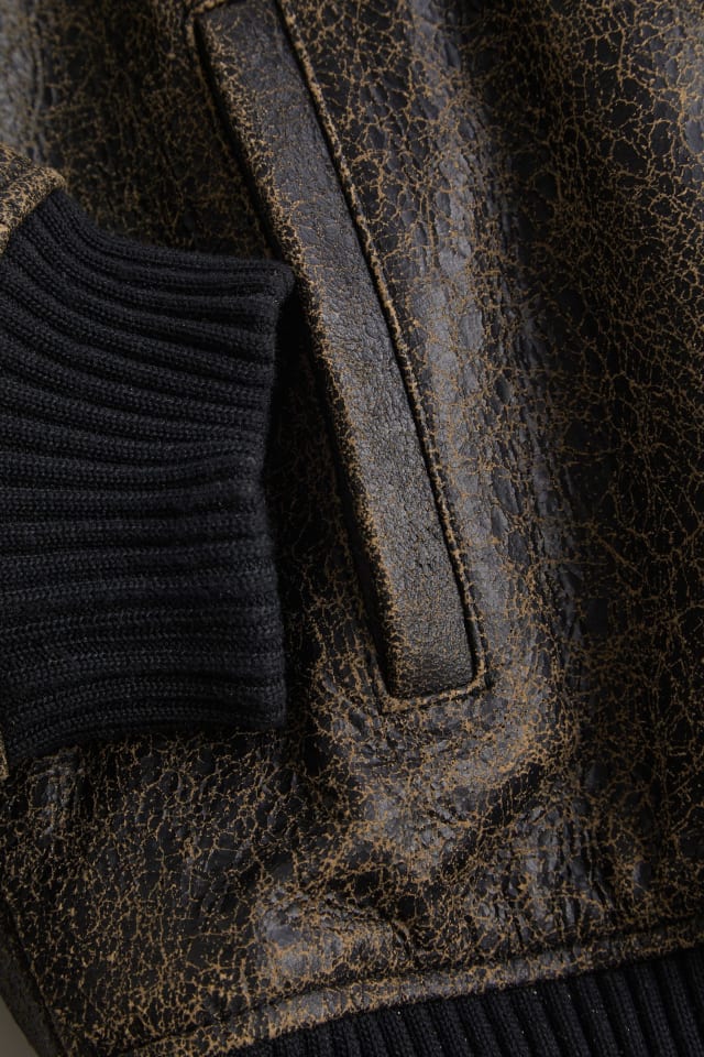 GUESS® crackle leather hoodie