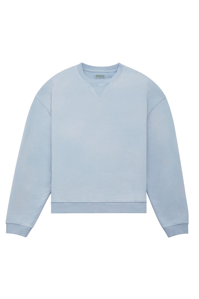 distressed logo crewneck