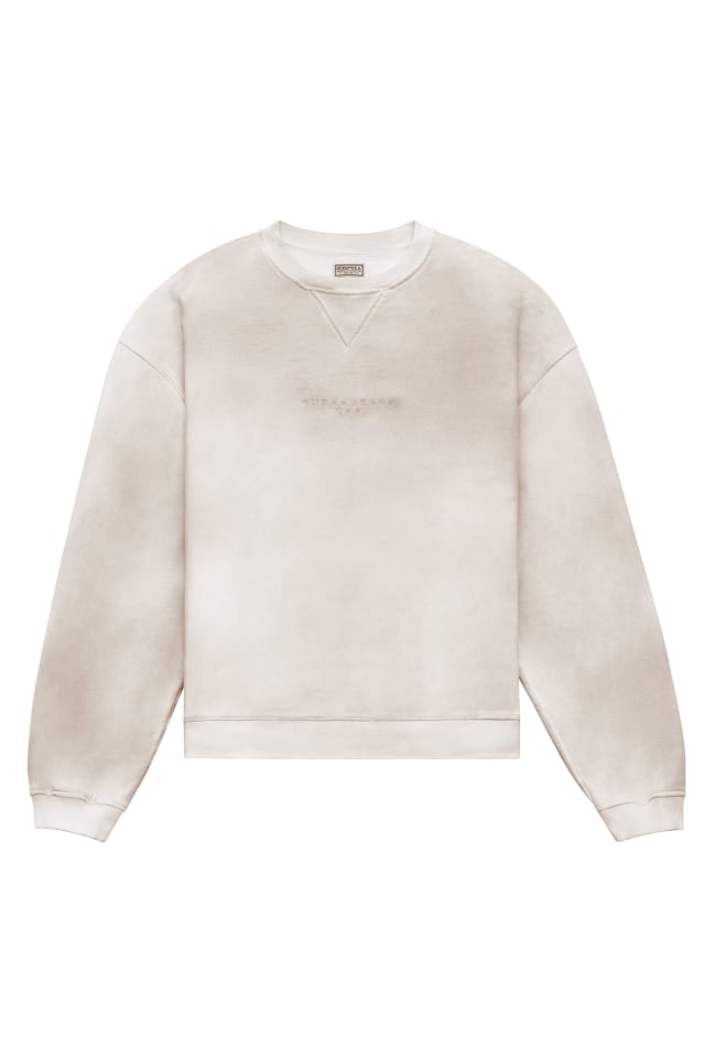 distressed logo crewneck