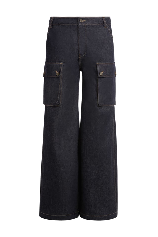 raw denim combat pants