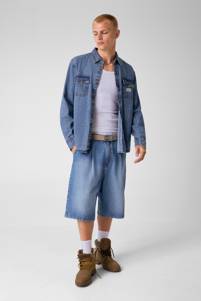 GUESS® Classic Long-Sleeve Denim Shirt