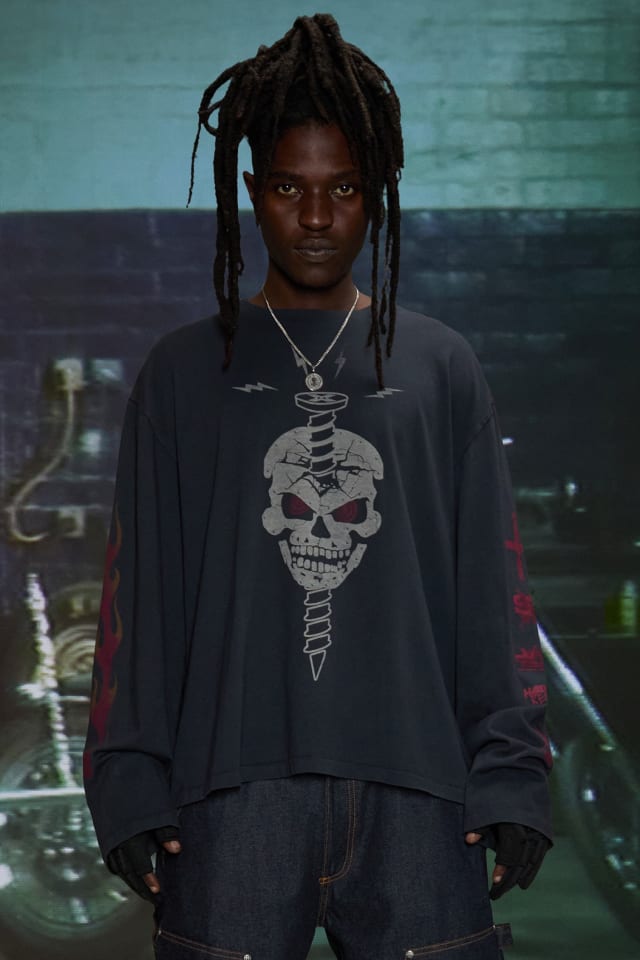 HARDSTONE Long-Sleeve Skull Tee