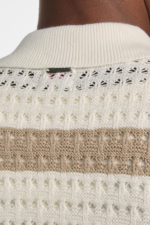 GUESS® Eco Joshua Striped Crochet Shirt Men