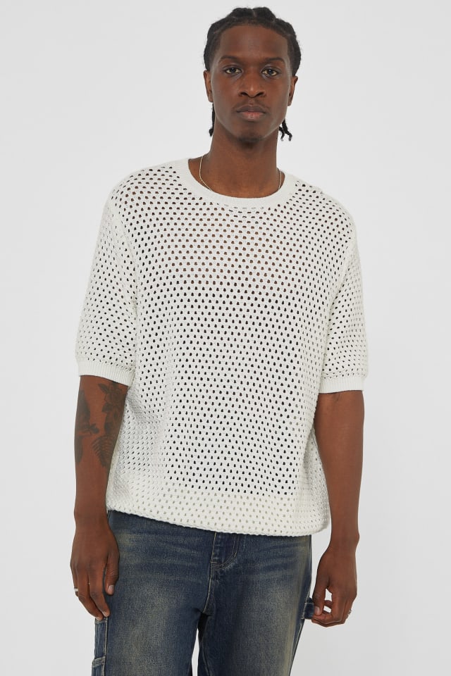 【ホワイト系その他(G1H6)】GUESS カーディガン (M)LS Mesh Stitch Derek Cardigan MARCIANO by GUESS® Marciano knitted cardigan