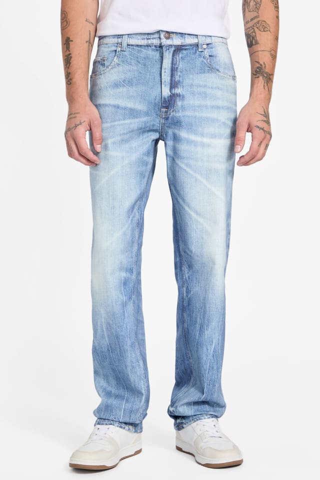【ライトインディゴブルー(MINA)】GUESS デニムパンツ ジーンズ (M)Eco Relaxed Jeans GUESS® G15 Relaxed Taper Jeans