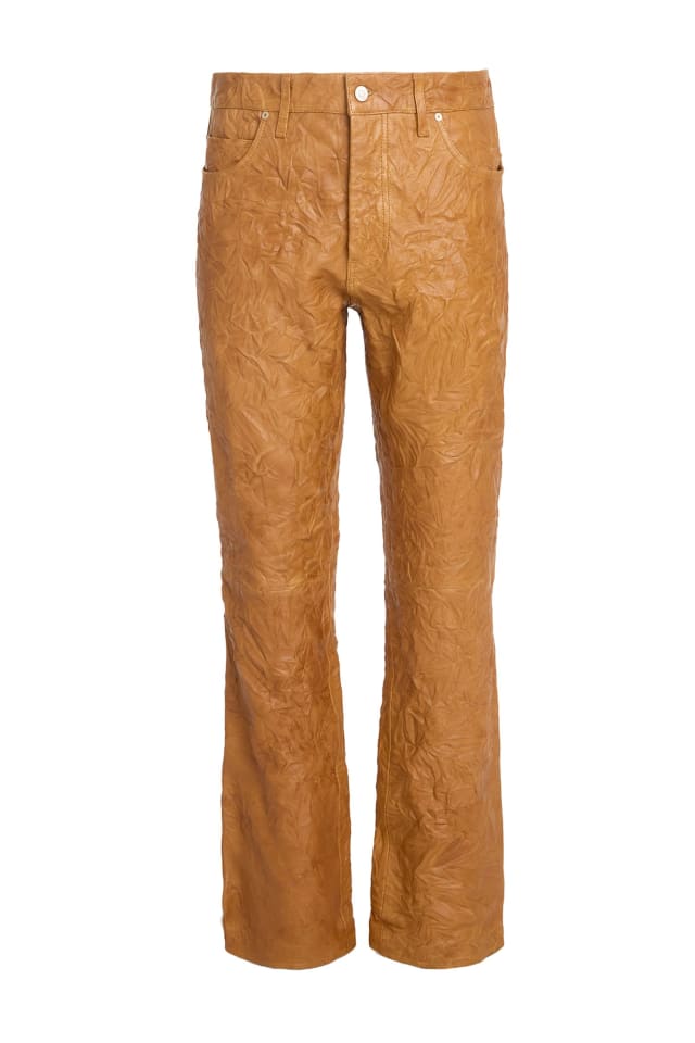 crinkle leather pant