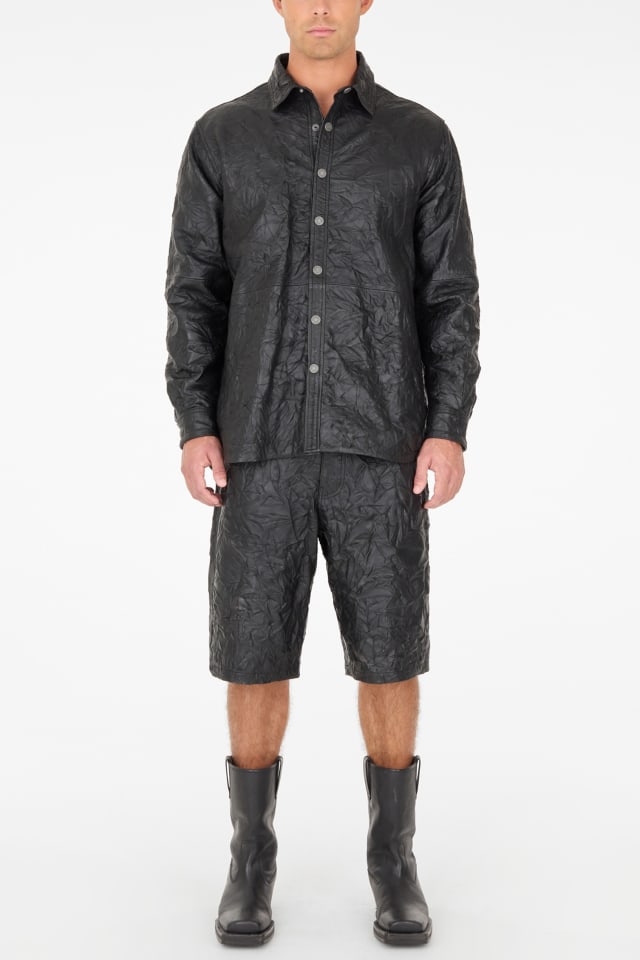 GUESS® crinkle leather shirt