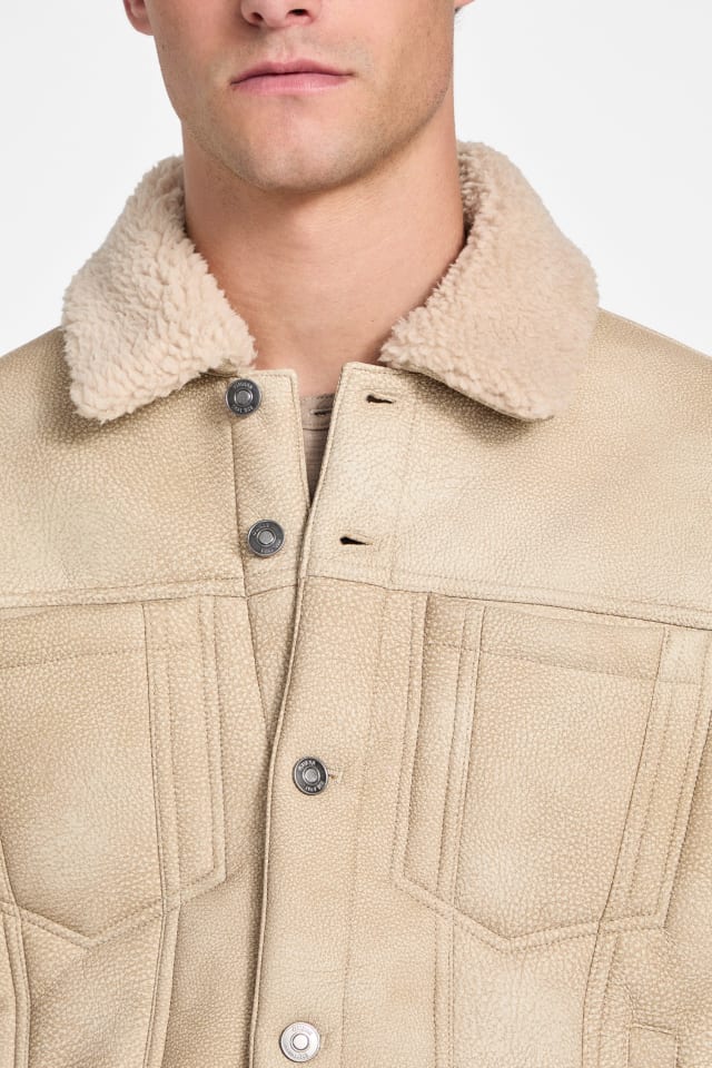 GUESS® Andy Faux-Suede and Sherpa Trucker Jacket Men