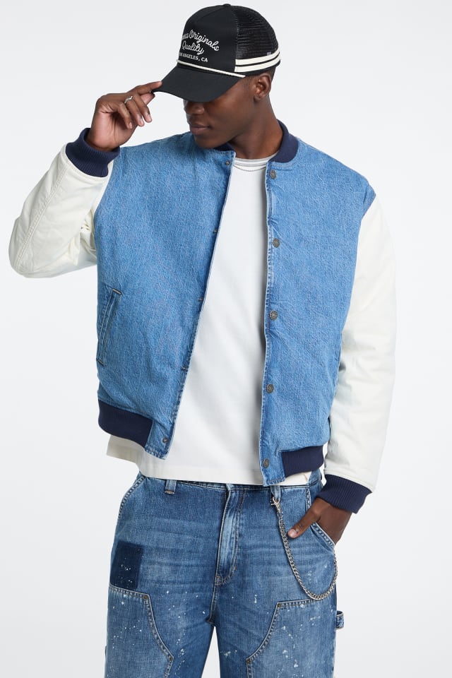 GUESS® Denim Letterman Jacket