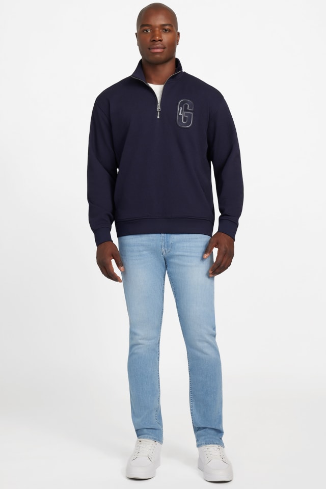 GUESS® Eco Harris Twill Zip Mock Neck Sweater Men