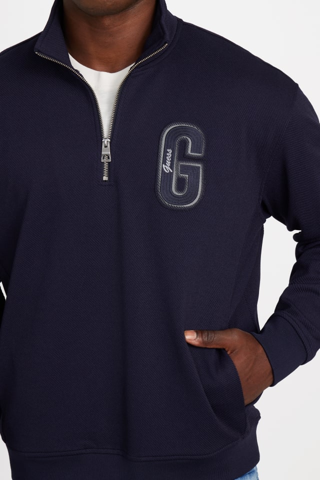 GUESS® Eco Harris Twill Zip Mock Neck Sweater Men