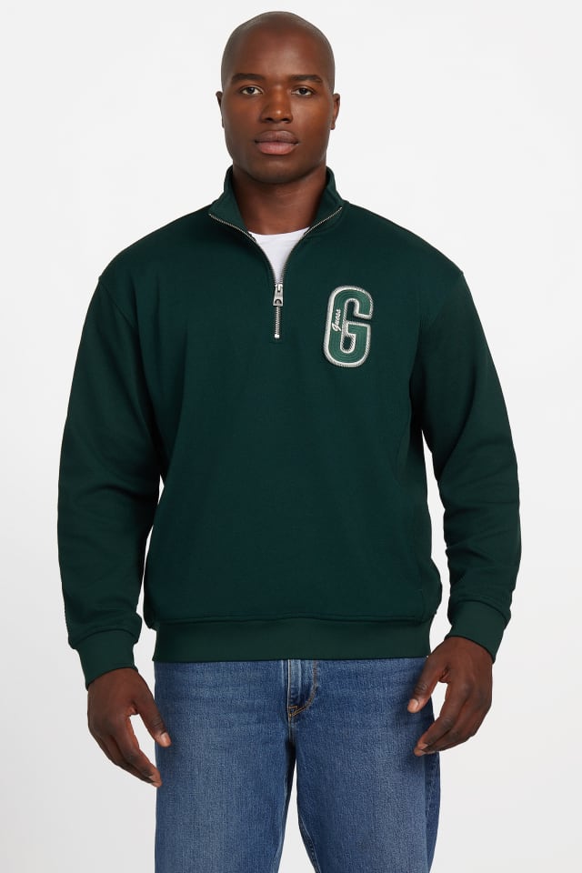 GUESS® Eco Harris Twill Zip Mock Neck Sweater